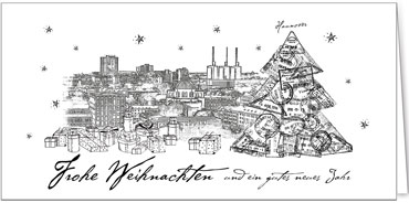 2025 für Firmen | Kategorie Städte Karten | Motiv: Hannover in Schwarz - Artikel Nummer 31236