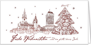 2025 für Firmen | Kategorie Städte Karten | Motiv: Chemnitz in Rot - Artikel Nummer 31238