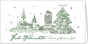 2025 für Firmen | Kategorie Städte Karten | Motiv: Chemnitz in Grün - Artikel Nummer 31239