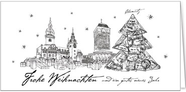 2025 für Firmen | Kategorie Städte Karten | Motiv: Chemnitz in Schwarz - Artikel Nummer 31240
