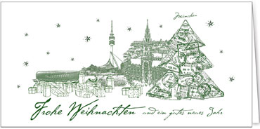 2025 für Firmen | Kategorie Städte Karten | Motiv: München in Grün - Artikel Nummer 31243