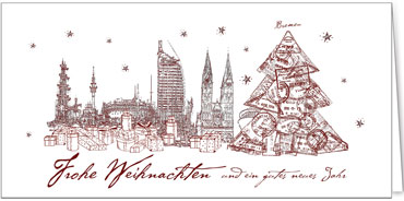 2025 für Firmen | Kategorie Städte Karten | Motiv: Bremen in Rot - Artikel Nummer 31246