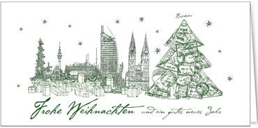 2025 für Firmen | Kategorie Städte Karten | Motiv: Bremen in Grün - Artikel Nummer 31247