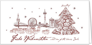 2025 für Firmen | Kategorie Städte Karten | Motiv: Düsseldorf in Rot - Artikel Nummer 31250