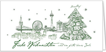 2025 für Firmen | Kategorie Städte Karten | Motiv: Düsseldorf in Grün - Artikel Nummer 31251