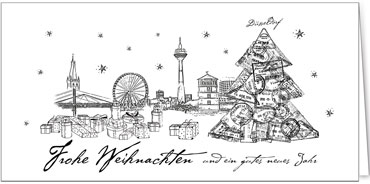 2025 für Firmen | Kategorie Städte Karten | Motiv: Düsseldor in Schwarz - Artikel Nummer 31252