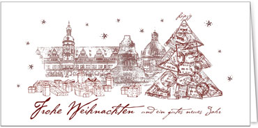 2025 für Firmen | Kategorie Städte Karten | Motiv: Leipzig in Rot - Artikel Nummer 31254