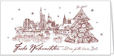 2025 für Firmen | Kategorie Städte Karten | Motiv: Frankfurt in Rot - Artikel Nummer 31258