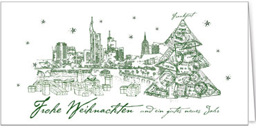 2025 für Firmen | Kategorie Städte Karten | Motiv: Frankfurt in Grün - Artikel Nummer 31259