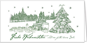 2025 für Firmen | Kategorie Städte Karten | Motiv: Dresden in Grün - Artikel Nummer 31263