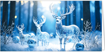 2025 für Firmen | Kategorie Blaue Impressionen | Motiv: Elegante Hirsche - Artikel Nummer 31295