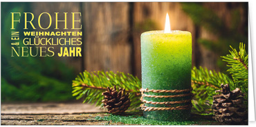 2025 für Firmen | Kategorie Grüne Impressionen | Motiv: Kerzenschein in Grün - Artikel Nummer 31308