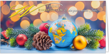 2025 für Firmen | Kategorie Internationale Weihnachtsgrüße | Motiv: Umrahmte Welt - Artikel Nummer 31317
