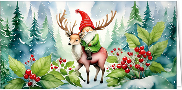 2025 für Firmen | Kategorie - Weihnachts Aquarelle - | Motiv: Wichtelwald - Artikel Nummer 31323