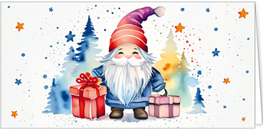 2025 für Firmen | Kategorie - Weihnachts Aquarelle - | Motiv: Wichtelbote - Artikel Nummer 31324