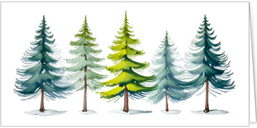 2025 für Firmen | Kategorie - Weihnachts Aquarelle - | Motiv: Aquarellbäume - Artikel Nummer 31333