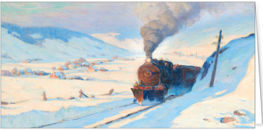 2025 für Firmen | Alte Meister | Motiv: Clarence Gagnon Der Zug im Winter (ca. 1913-14) - Artikel Nummer 31342