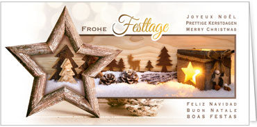 2025 für Firmen | Kategorie Weihnachtliche  Fotoimpressionen | Motiv: Leuchtende Holzvariation - Artikel Nummer 41138