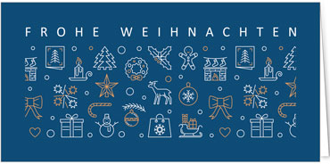 2025 für Firmen | Kategorie Blaue Impressionen | Motiv: Blaue Weihnachtssymbole - Artikel Nummer 41154