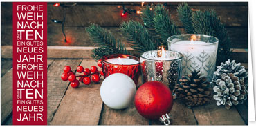 2025 für Firmen | Kategorie Rote Impressionen | Motiv: Behaglicher Kerzenschein - Artikel Nummer 41156