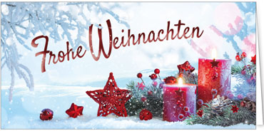 2025 für Firmen | Kategorie Rote Impressionen | Motiv: Geschmückter Schnee - Artikel Nummer 41157