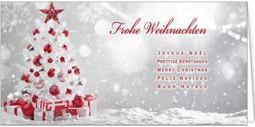 2025 für Firmen | Kategorie Silberne Impressionen | Motiv: Bescherung im Schnee - Artikel Nummer 41200