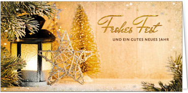 2025 für Firmen | Kategorie Goldene Impressionen | Motiv: Funkelnder Laternenschein - Artikel Nummer 41253