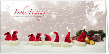 2025 für Firmen | Kategorie Silberne Impressionen | Motiv: Weihnachtsmützenreihe - Artikel Nummer 41255