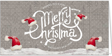 2025 für Firmen | Kategorie Silberne Impressionen | Motiv: Merry Christmas Mützen - Artikel Nummer 41257