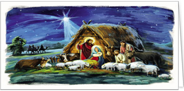 2025 für Firmen | Kategorie - Religiöse Motive - | Motiv: Geburt im Stall - Artikel Nummer 41272