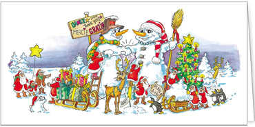 2025 für Firmen | Kategorie Humor | Motiv: Dankesgrüße im Schnee - Artikel Nummer 41282