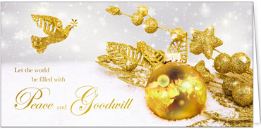 2025 für Firmen | Kategorie Goldene Impressionen | Motiv: Friedvolle Goldgrüße - Artikel Nummer 41306