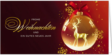 2025 für Firmen | Kategorie Rote Impressionen | Motiv: Stolzer Goldhirsch - Artikel Nummer 41317