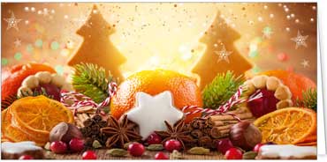 2025 für Firmen | Kategorie Duftkarten | Motiv: Weihnachtsaroma (Punsch-Duft) - Artikel Nummer 41424