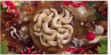 2025 für Firmen | Kategorie Duftkarten | Motiv: Vanillekipferl-Traum (Vanille-Duft) - Artikel Nummer 41452