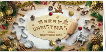 2025 für Firmen | Kategorie Duftkarten | Motiv: Weihnachtliches Backen  (Zimt-Duft) - Artikel Nummer 41456