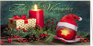 2025 für Firmen | Kategorie Duftkarten | Motiv: Bratapfel mit Mütze (Bratapfel-Duft) - Artikel Nummer 41466