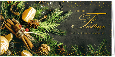 2025 für Firmen | Kategorie Duftkarten | Motiv: Duftendes Zimtarrangement (Zimt-Duft) - Artikel Nummer 41470