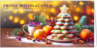 2025 für Firmen | Kategorie Duftkarten | Motiv: Lebkuchenbaum (Punsch-Duft) - Artikel Nummer 41478