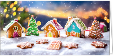 2025 für Firmen | Kategorie Duftkarten | Motiv: Knusperhäuschen (Zimt-Duft) - Artikel Nummer 41482