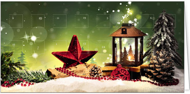 2025 für Firmen | Kategorie Adventkalenderkarten | Motiv: Magische Laternenlichter - Artikel Nummer 41528