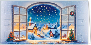 2025 für Firmen | Kategorie Adventkalenderkarten | Motiv: Fenster zur Weihnacht - Artikel Nummer 41550