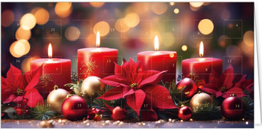 2025 für Firmen | Kategorie Adventkalenderkarten | Motiv: Sternenadventkranz - Artikel Nummer 41551