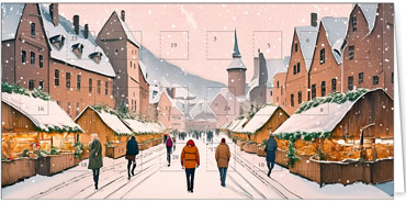 2025 für Firmen | Kategorie Adventkalenderkarten | Motiv: Christkindlmarkt - Artikel Nummer 41554