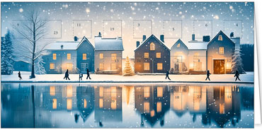 2025 für Firmen | Kategorie Adventkalenderkarten | Motiv: Abendspaziergang - Artikel Nummer 41555