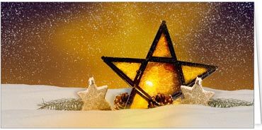 2025 für Firmen | Kategorie Weihnachtliche  Fotoimpressionen | Motiv: Leutchtstern im Schnee - Artikel Nummer 41807