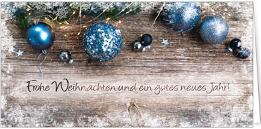 2024 für Firmen | Kategorie Weihnachtliche  Fotoimpressionen | Motiv: Blauer Kugelschmuck - Artikel Nummer 41858