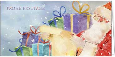 2025 für Firmen | Kategorie - Weihnachts Aquarelle - | Motiv: Geschenke vom Weihnachtsmann - Artikel Nummer 41907