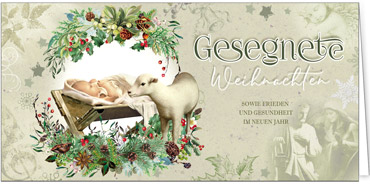 2025 für Firmen | Kategorie - Religiöse Motive - | Motiv: Gesegnete Krippe - Artikel Nummer 41942