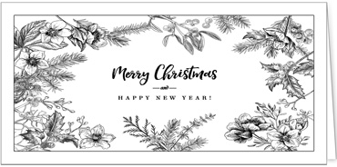 2025 für Firmen | Kategorie Ausmalkarten | Motiv: Blumige Weihnacht zum Ausmalen - Artikel Nummer 41966-816